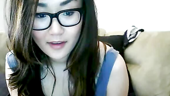 Asian Webcam Slut Strips and Rubs Her Pussy