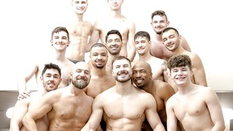 HOLY FUCK! A dozen men fuck Felix Trainor in his 1st Cumdump!