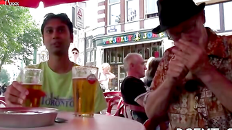 Dude has fun in Amsterdam