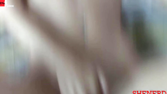 Nerdy babe impaled on dong