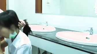 Boned inside restroom