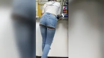 Another chic with holes inside her leggings