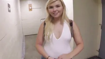 adorable amateur gigantic butt blonde fucks stranger for money POV