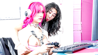 Banging the sexy gamer sexbot in the chair