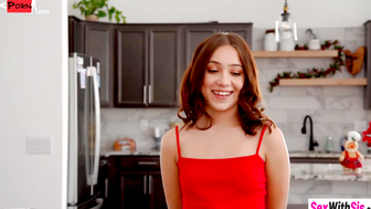 Stepbros big hard dick ruined Christmas and teen stepsisters tight pussy