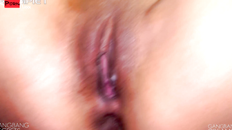 Threesome FFM Hardcore Sex with Double Creampie