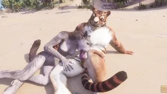 Wild Life / Furry Wolf chick with Furry Tiger