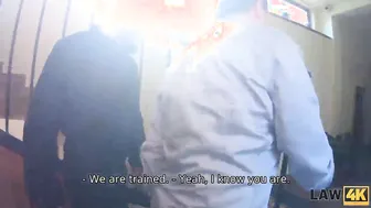 LAW4k. Woman with tiny booty does it with security officer