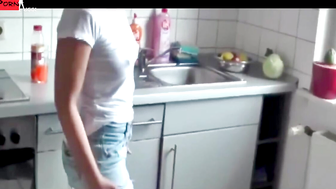 Hardcore German Anal Threesome - Old-barely legal Couple Fucked Hard