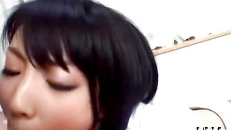 Asian cutie plays with balls