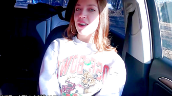 Cute girl-hitchhiker agreed to give a blowjob for money - Public Agent 8