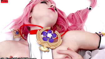 Yae Miko from the Genshin Impact Deepthroat, Facesitting and Rough Fucks with Me 3