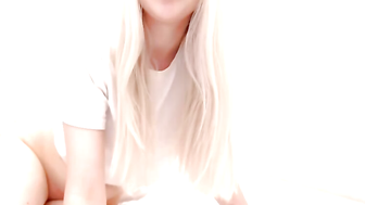 Sexy blonde bimbo teases you with her perfect ass while stripping down to lingerie