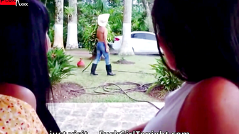 Horny friends fuck the gardener 67