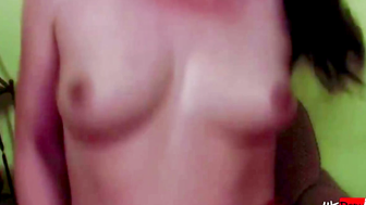 Gorgeous brunette MILF with perfect small tits gets fucked in her hot hairy pussy and 81