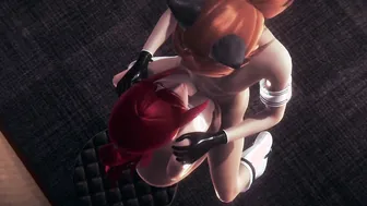 Fairy Tail Cartoon 3D - Erza inside a hotel room
