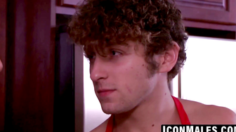 Wavy haired Calvin Banks grips my ass for rough thrusting