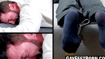 Bearded Joey screams in facedown tickle