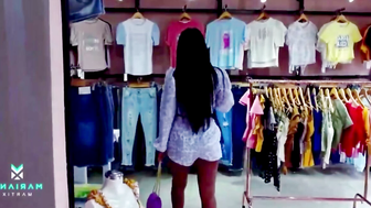 Cuckcold husband fucks Mariana Martix in a clothing store Cum in face 41