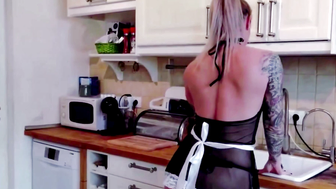 Horny maid got her first anal sex and squirted all over me 55