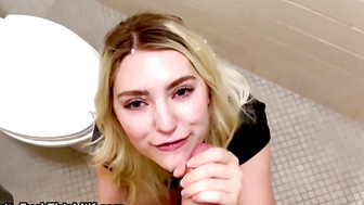 EvaElfie's Sports Bar Blowjob & Facial" or "Sports Fan Gets A Surprise From Behind The Counter Girl!