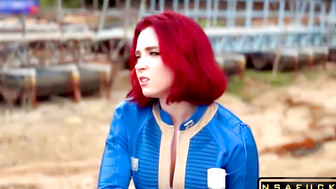 Redheaded Babe Roleplays as Vault Dweller from 'Fallout' - Sexy Halloween Costume