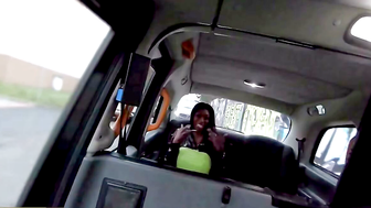 Ebony Babe Mystique Fucks In Back Seat - Black Girl POV Blowjob & Creampie