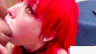 Dominatrix Cosplayer Threesome Blowjobs & Double Facial
