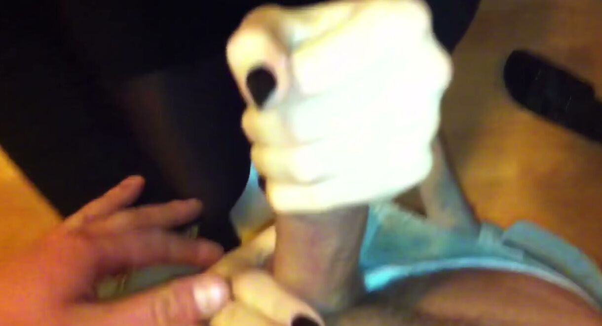 Latina Babe with Black Nails Gives a Hot Handjob