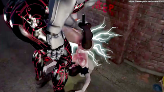 Female police officer vs the alien guro