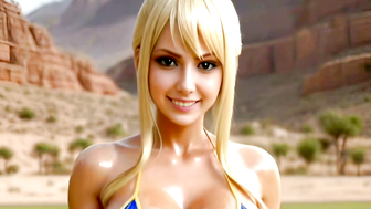 Bimbo Cheerleader Supports The Team