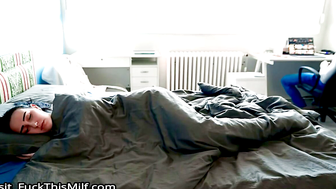 Risky Stepson and Stepmom Sex With Dad In The Room