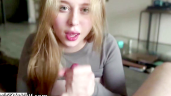 Hot Blonde POV: Netflix Date Ends with Cum in Mouth