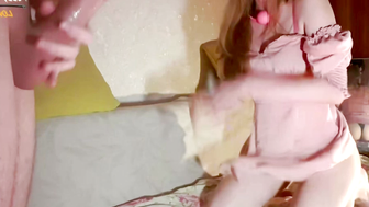 Teen Girl Masturbates to Porn Then Gets a Hard Gagging Fuck