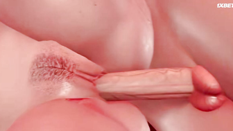 Рири с большими сиськами: 3D-хентай в разных позах, серия 1
