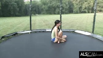 Trampoline porn video – Skinny 18 Yo Jumps on Trampoline and Masturbates