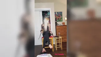 Feet Face Smothering and Whipping my Bad Human Toes Stool Sub