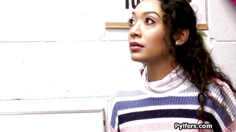 Latina Teen Loses Virginity to Security Guard After Deep Throat