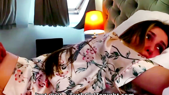 POV Teen Swallows Cum After Hotel Party with Stepmom Alena