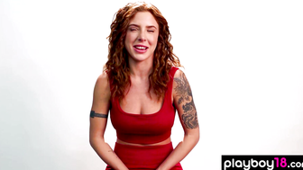 Petite Redhead Teen Lumi Ray Plays With A Huge Dildo