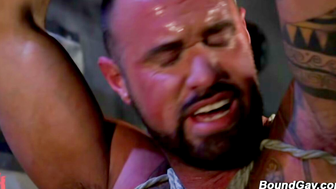 Bound Muscular Hunk Gets Wild Alley Relief