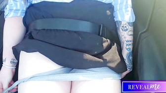 Busty Babe Solo Masturbates With Dildo And Vibrator In Car