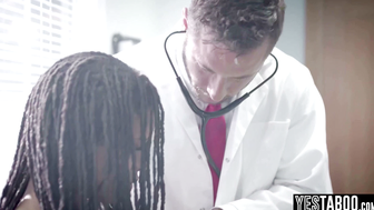 Petite Ebony MILF Kira Noir Takes Doctor's Big Cock For Cash