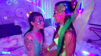 Sasha Tatcha & Tiny Rhea Tease Brian in Neon Bedroom