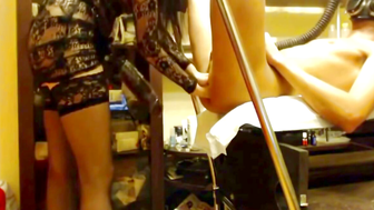 Nina Cuffs Tied Man with Gas Mask for Deep Anal Fisting and Strap-On