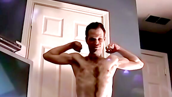 John's Hairy Solo Cock Masturbation