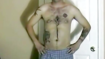 JoeSchmoeXXX.com - Black haired guy displays his skinny and tall physique with pride