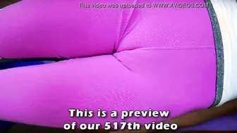 Rough Round Butt Deep Cameltoe into Tight Lycra Spandex Bae Working Out