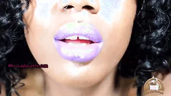 Cumming to My Purple Lips JOI Lipstick Bondage Full Lips Mouth Worship
