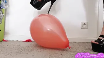 Balloon porn video – Popping red balloons with my african high heels sandals